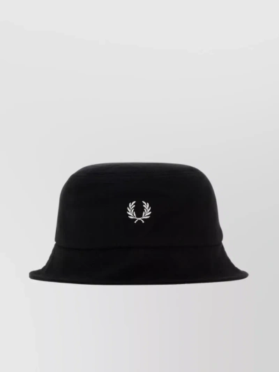 Fred Perry Logo-embroidered Cotton Bucket Hat In Black