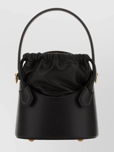 Etro Saturno Mini Leather Bucket Bag In Black