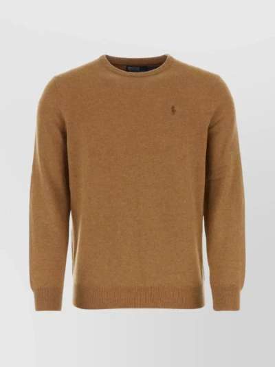 Polo Ralph Lauren Long Sleeve Crew Neck Pullover Clothing In Brown