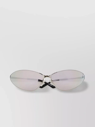 Balenciaga Mirrored Metal Cat-eye Sunglasses In Black