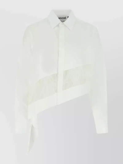 Koché White Cotton And Lace Shirt White Koche Donna Xs