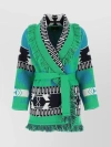 Alanui Icon Jacquard Cardigan In Blue