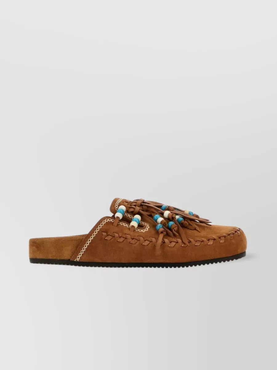 Alanui Salvation fringed slippers - Neutrals