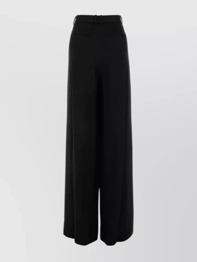 Saint Laurent Satin-crepe Wide-leg Trousers In Black