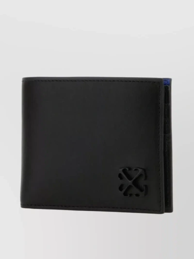 Off-white Arrows-motif Leather Wallet In Black