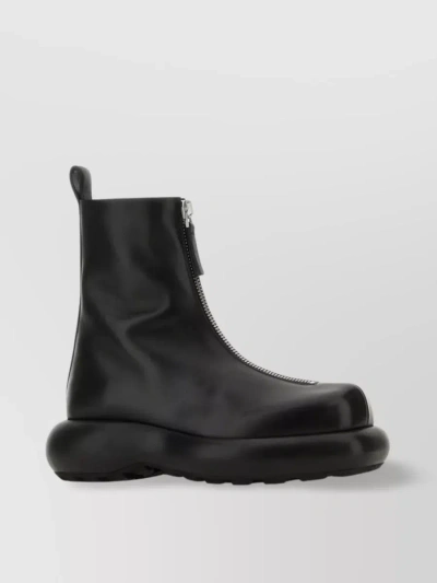 Jil Sander Zip-up Leather Boots In Black