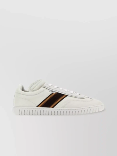 Bally Leather Sneakers With Ankle Padding And Striped Detail In Grey