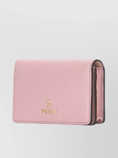 Furla Logo-plaque Leather Wallet In Pink