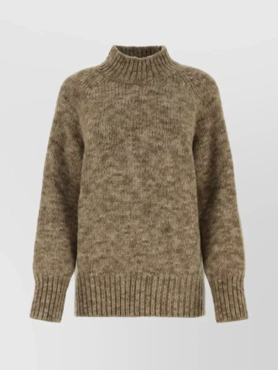 Maison Margiela Woman Melange Cappuccino Alpaca Blend Sweater In Brown