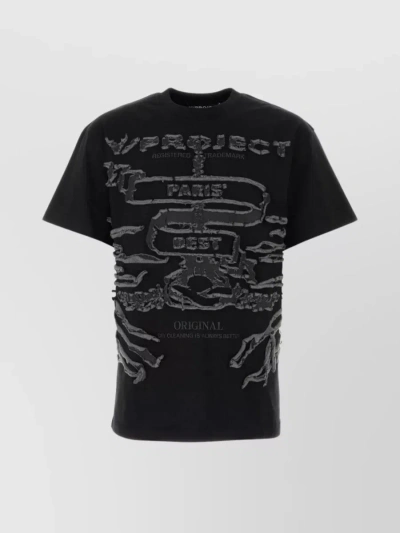 Y/project Contrasting Patches Crew-neck T-shirt In Black