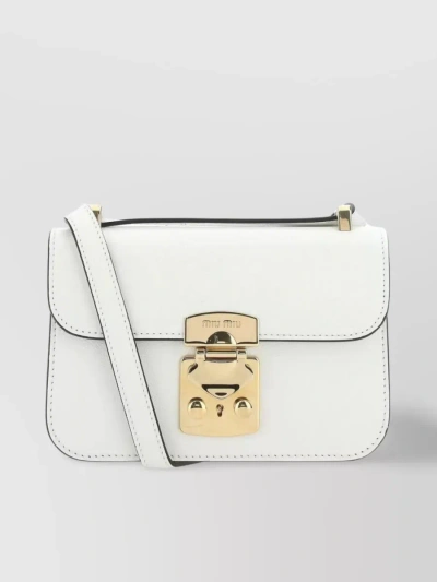 Miu Miu Classic Flap Shoulder Bag In White