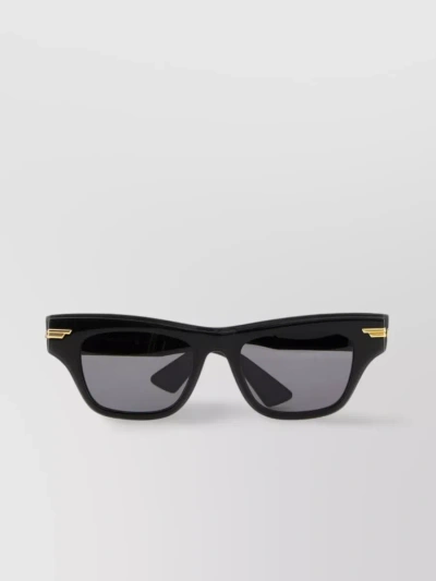 Bottega Veneta Square Frame Acetate Sunglasses With Metal Accents In Black