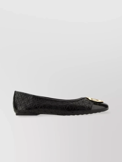 Tory Burch Claire Quilted Leather Ballerinas In Black