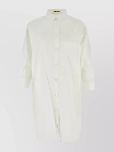 Jil Sander Cotton Poplin Shirt In Cream