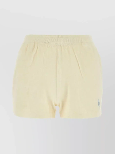 Sporty And Rich Terry Shorts With Elastic Waist And Pockets In Yellow