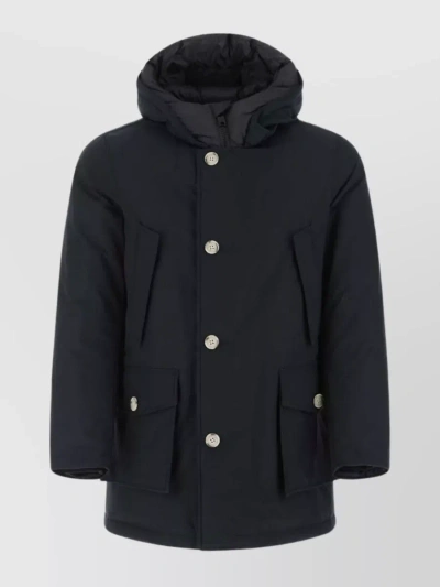 Woolrich Arctic Parka With Hood And Adjustable Cuffs In Black