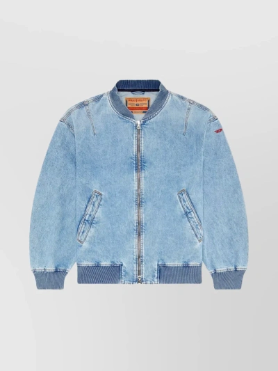 Diesel D Vinz Zipped Denim Jacket In Blue