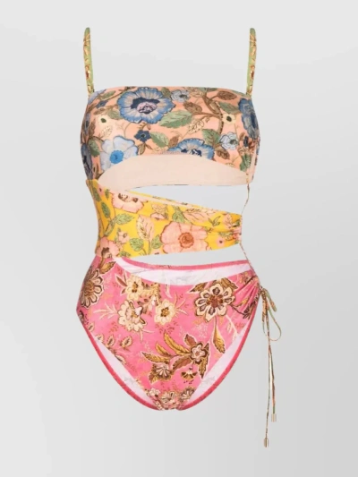 Zimmermann Women's Junie Floral Cut-out One-piece Swimsuit In Pastel