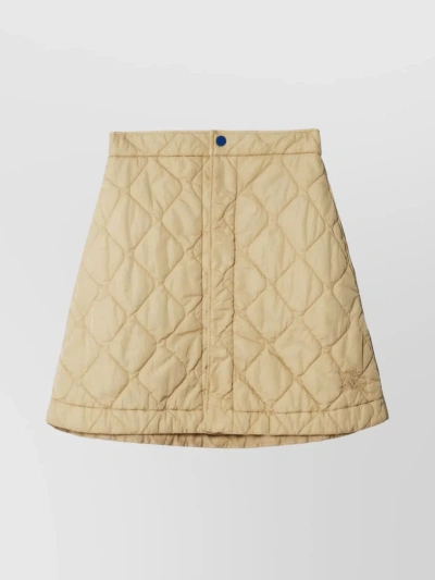 Burberry Quilted Texture Mini Skirt In Beige