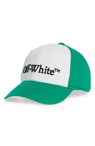 Off-white White And Green Drill Logo-embroidered Baseball Cap In White Kelly