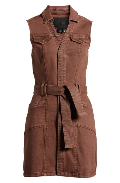 Paige Kelsee Sleeveless Denim Shirtdress In Vintage Brunette | ModeSens