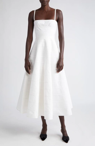 Altuzarra Connie Tiered Cotton Fit & Flare Dress In Natural White