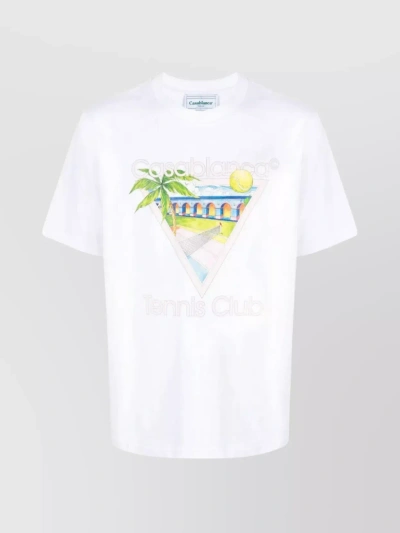 Casablanca Unisex Printed Tennis Club Logo T-shirt In White