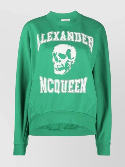 Alexander Mcqueen Varsity Skull Sweatshirt Green