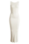 Good American Shine Scoop Back Ribbed Tank Dress In Cloud White001