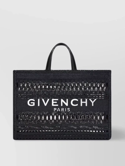 Givenchy Braided Raffia Medium G-tote Bag In Black