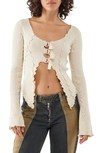 BDG URBAN OUTFITTERS BUCKLE STRAP SPLIT FRONT RIB CARDIGAN
