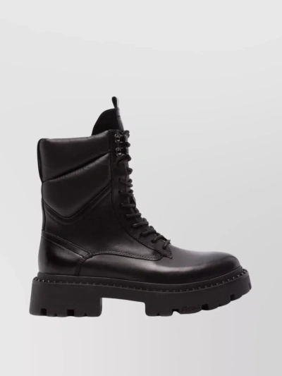 Ash Gotta Combat Boots In Black Leather