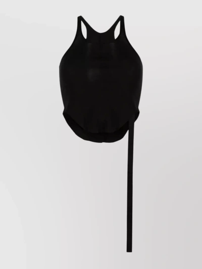 Rick Owens Drkshdw Asymmetric Organic Cotton Crop Top In Black