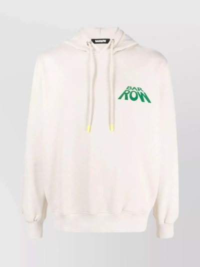 Barrow Hoodie Unisex Off White Hoodie With Chest Logo And Back Graphic Print In Cream