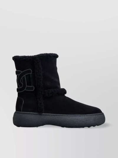 Tod's Tods Logo Patch Boots In Negro