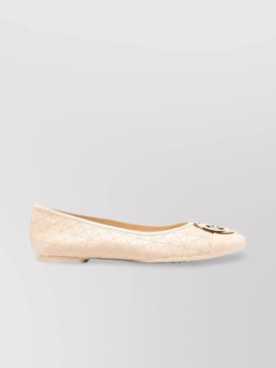 Tory Burch Quilted Round Toe Ballet Slipper In Pastel