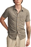 LUCKY BRAND LUCKY BRAND SHORT SLEEVE SLUB JERSEY BUTTON-UP SHIRT