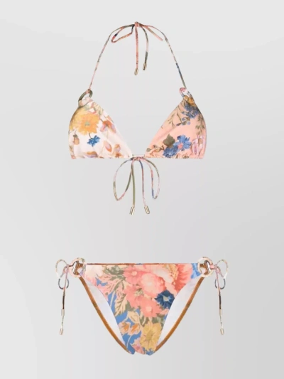 Zimmermann Womens Spliced August Floral-print Bikini Set In Pastel