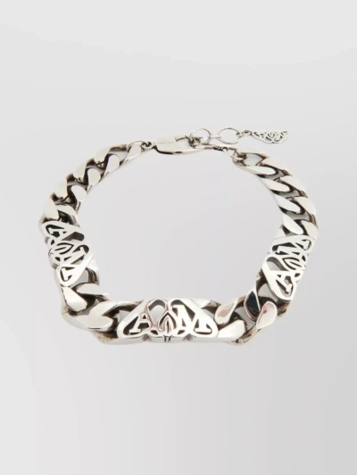 Alexander Mcqueen Seal Logo Chain Bracelet In White