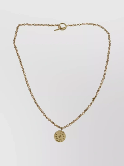 Patou Antique Coin Charm Necklace In Cream
