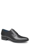 Johnston & Murphy Hawthorn Plain Toe Derby In Black Full Grain