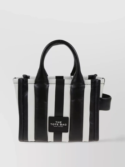 Marc Jacobs 直条纹皮质托特包 In Black