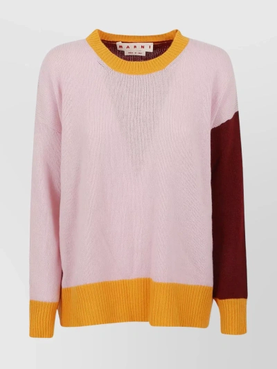 Marni Colorblock Cashmere Sweater In Multi-colored
