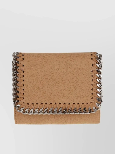 Stella Mccartney Falabella Chain-trim Wallet In Beige