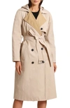 AVEC LES FILLES TWO-TONE BELTED TRENCH COAT