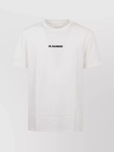 Jil Sander White And Black Cotton T-shirt