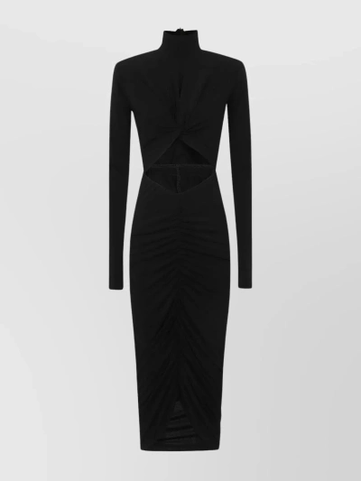The Andamane Midi Cut-out Dress In Black
