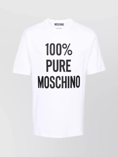 Moschino Versatile Crew Neck T-shirt In White