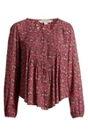 LUCKY BRAND FLORAL LONG SLEEVE TOP