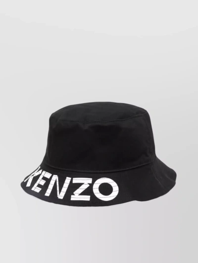 Kenzo Logo-print Cotton Bucket Hat In Black